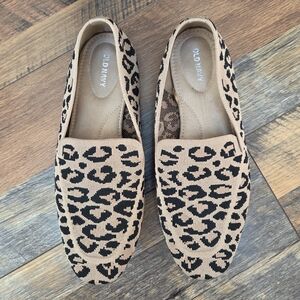 Old Navy Brown Leopard Print Knit Loafer, Size 9.5